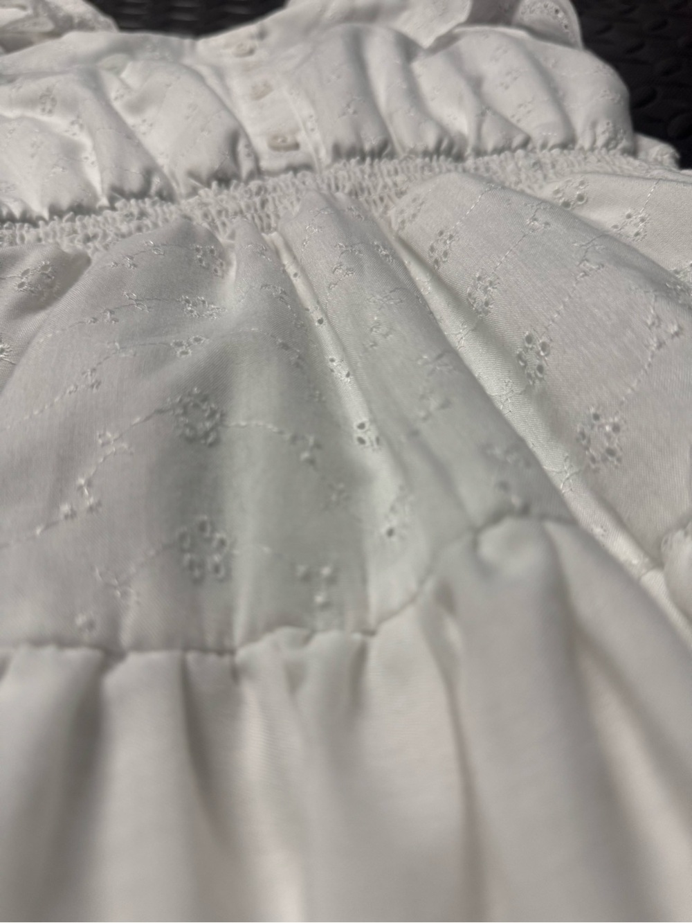 Girls White Eyelet Embroidered Ruffle Tiered Summer Dress - Picture 3 of 8